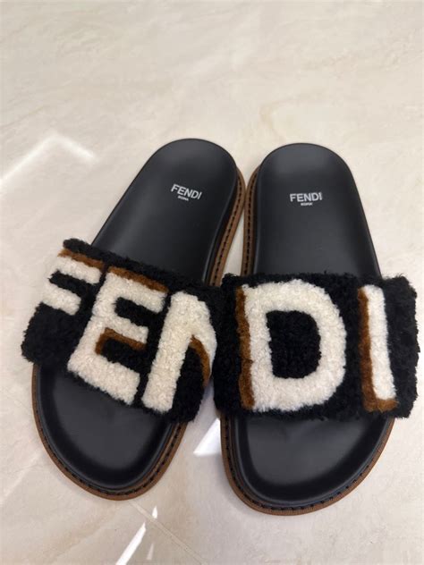 faux fendi slides